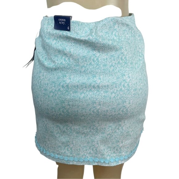 Crown & Ivy Womens Light Blue Floral Wrap Skort Size 4 - New - Picture 3 of 9